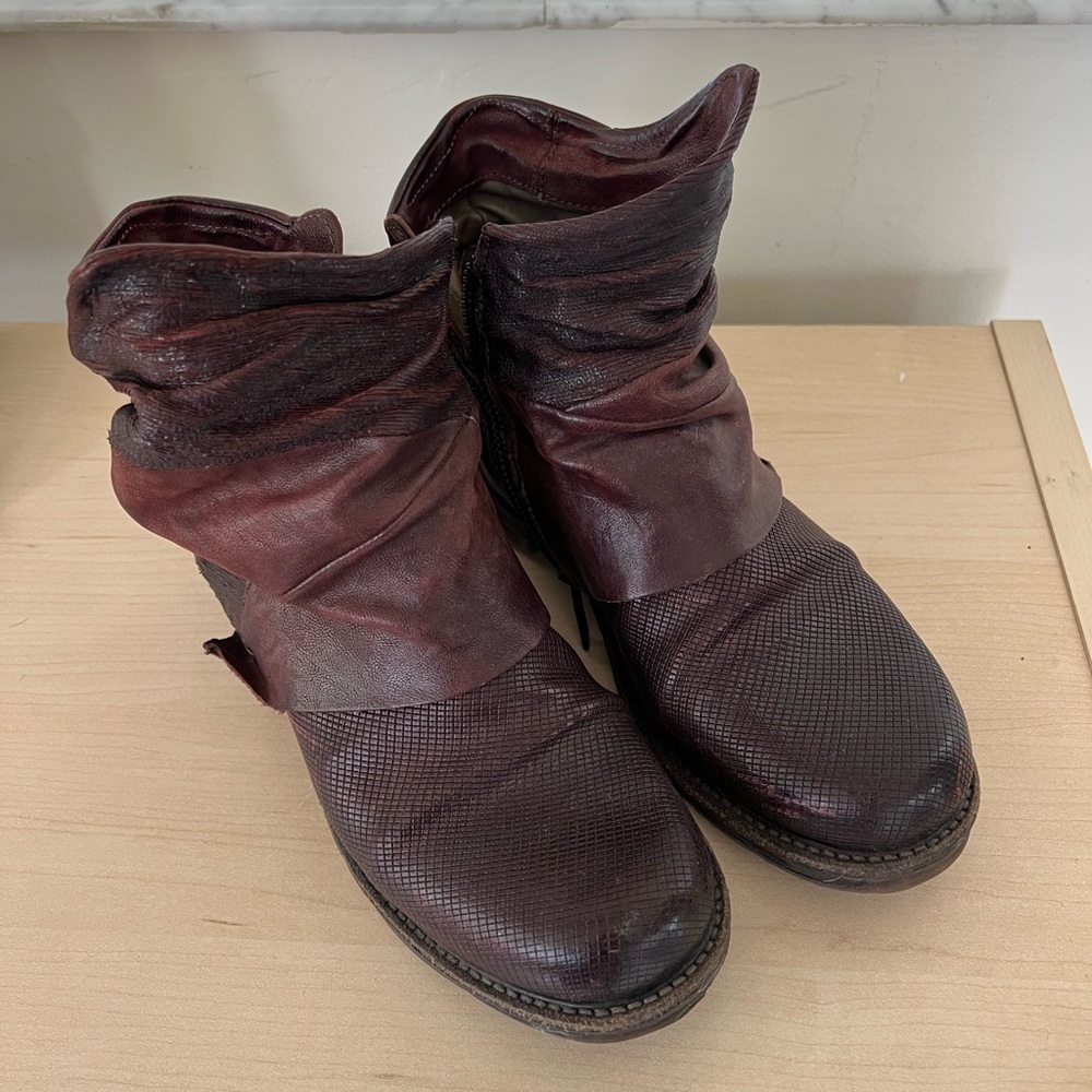 A.S 98 burgundy ankle booties sz.7  | Everything MUST go